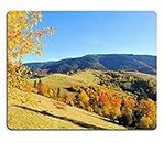 Natural Rubber Mouse pad Mountain autumn landscape with colorful forest b3
