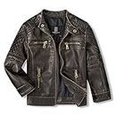 BUDERMMY Jackets for Boys Faux Leather Toddler Girls Motorcycle Jackets Kids Coats Waterproof and Windproof, Black, 5T