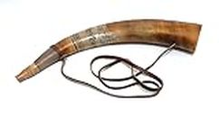 Handgeschnitztes Kriegshorn Shofar 45,7 cm Trompeten-Stil Horn mit Lederband, dunkel poliert