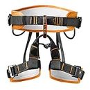 predolo Climbing Harness Professional Mountaineering Rock Climbing Harness, Rappelling Safety Harness, Orange, 68-120cm