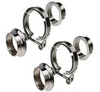 2pair 3.0" Inch Exhaust Clamp Kit，Stainless V Band V-Band Set Heavy Duty Clamp Kit with 2 Flange for Turbos, Blow-Off Valves, Exhausts，for Turbo Exhaust Down Pipe