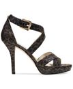 $135 NIB MICHAEL MICHAEL KORS Women Evie Platform Glitter Sandal Shoe sz 8M