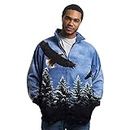 Men's Women's Sweater Jacket Full Zip Fleece Animal Wildlife Sweatshirt Wildkind, American Eagle, Small