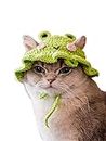 QWINEE Cartoon Design Knit Cute Dog Hat Soft Cat Hat Rabbit Hat Halloween Christmas Party Costume Head Wear Accessories for Puppy Cat Kitten Small Dogs Small Animals Green and Pink Medium