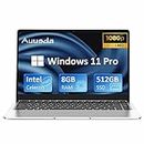 Auusda Laptop 14.1 inch Windows 11 Notebook, 8GB LPDDR4 and 512GB SSD, Full HD 1920 * 1080 IPS 100% sRGB Display, Intel J4105 Quad-Core,USB 3.0, 5GHz WIFI, Upgradeable Storage to 3TB
