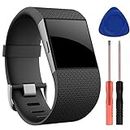 Band for Fitbit Surge, Soft Silicone Adjustable Replacement Strap With Metal Buckle Clasp for Fitbit Surge (No Tracker)