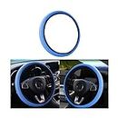 CGEAMDY Leather Car Steering Wheel Cover, Elastic, Breathable and Anti-Slip, Universal 38 cm, Cool in Summer Warm in Winter, Steering Wheel Protector Cover for Men Women, Car Accessories(Blue)