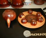 黄花梨文房艺术摆件茶壶 Vintage Chinese Huanghuali Rosewood Model Tea Set Pot Cup Handicraft