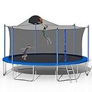 Morhome 14ft Recreational Trampolines with Enclosure Net Safety Pad, Ladder, Jumping Mat, Outdoor Backyard Trampolines for Kids