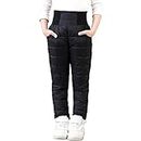 UGREVZ Girls Boys Snow Pants 2-10 Years Old Thick Winter Warm Pants Girl Activewear Clothes(A0001Black-4T)