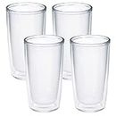 Tervis Crystal Clear Tabletop Made in USA Double Walled Insulated Tumbler Travel Cup Keeps Drinks Cold & Hot, 16oz - 4pk, Classic