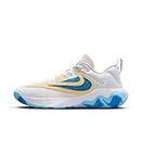 Nike Men's Basketball Shoes, White Lt Photo Blue Lt Laser Orange, 11 US