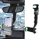 SHREE HANS CREATION Rearview Mirror Phone Holder for Car, 360° Car Mirror Bracket, All Universal Mobile Phones & GPS Holder, Rotatable Retractable Cell Phone Automobile Cradles for Vehicles