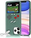 Gameboy Schutzhülle für iPhone, Autbye Retro 3D-Handyhülle Spielkonsole mit 36 klassischen Spielen, Farbdisplay, stoßfeste Videospiele, Handyhülle für iPhone (für iPhone 11 Pro, grün)