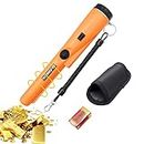 Metal Detector Pinpointer, Metal Detectors for Adults and Kids, IP66 Waterproof and 360° Scan, High Accuracy Professional Handheld Treasure Hunting Tool with Holster and 9V Battery