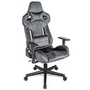Lethal Black Ergonomic Gaming Chair - with Premium Breathable Alcantara Fabric, Multi Adjustable Armrests, Neck & Lumbar Support| Chair Gaming seat & backrest Build with high Density Foam (Grey)