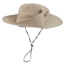 LETHMIK Outdoor Waterproof Boonie Hat Wide Brim Breathable Hunting Fishing Safari Sun Hat Beige