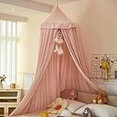 Dix-Rainbow Large Children Bed Canopy beige pink Round Dome Girls Mosquito Net Kids Princess Play Tents Nursery Room Decoration for Baby