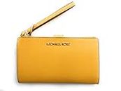 Michael Kors Jet Set Travel Double Zip Saffiano Leather Wristlet Wallet (Jasmine Yellow)