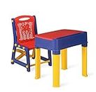 Nikamal Apple Junior's Study Table and Chair Set for 3 to 12 Years Kids (Medium, Red & Blue)