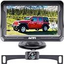 AMTIFO Backup Camera for Car Truck - HD 1080P Rear View System 4.3 Inch Monitor Reverse License Plate Cam System Easy Installation Waterproof Clear Night Vision DIY Guide Lines A2