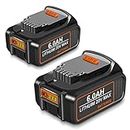 Abuiego 2 Pack 6.0Ah Battery Replacement for Dewalt 20V Max Lithium-Ion Battery Compatible with Dewalt 20V Max Power Tools and Chargers DCB Series Battery