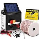 Giantz Fence Energiser 3km 500m Electric Fencing Solar Fences Energizer Charger Wire