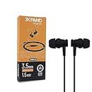 Xpand Originals Dynamic Sound Delight Premium Wired Earphones with Mic for All Smartphones - Deep Boosted Bass and Effortless Style| Tangle Free Ear Phones (Black)