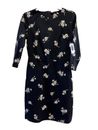 Vestido para mujer Old Navy negro floral manga 3/4 talla grande precio de venta sugerido por el fabricante $40