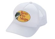 Bass Pro Shops Mesh Trucker Cap - White - Printed Logo - Guaranteed Genuine