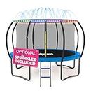 JoyBerri Trampoline for Kids and Adults - 8Ft 10Ft 12Ft 14FT Trampoline with Net - with Bonus Sprinkler and LED Lights/ASTM Certified/Extra Sturdy Recreational Outdoor Trampolines