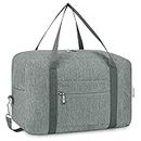 for Ryanair Airlines Underseat Cabin Bag 40X20X25 Foldable Travel Duffel Bag Holdall Tote Carry on Luggage Overnight for Women and Men 20L (Grey (with Shoulder Strap))
