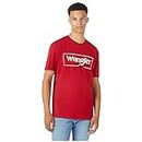 Wrangler Frame Logo tee Camiseta, Rojo (Red), Small para Hombre