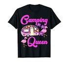 Flamingo Camping Queen Camper Lady Tropical Adventure Geschenk T-Shirt