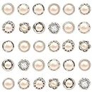 GLNRM 6 Styles Women Shirt Brooch Buttons Cover up Button Pearl Safety Brooch Pins Button for Clothing Dress Supplies Clothing Bags Accessories Supplies (30 pcs)