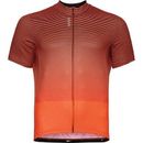 ODLO Herren Shirt Stand-up collar s/s full zip E, Größe XL in black - exuberant orange