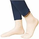 MEDIBAR Silicon Waterproof Rubber Socks,(Medium)(7-8-9)(Skin Brown) Pack of 1, Anti Crack Gel Heel Ankle Length And Foot Protector Moisturizing Socks for Foot Care,Pain Relief for Men And Women.