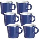 homEdge Mini Procelain - Juego de 6 tazas de café de cerámica de 120 ml para espresso, té, color azul marino