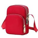 DUGEHO mujeres CrossBody Bolsa, Crossbody bolsas bolsas de teléfono móvil, bolso de hombro bolso casual con gran capacidad para las mujeres niñas de viaje de uso diario（Rojo）