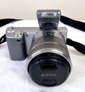 Sony Alpha NEX-5N 16.1MP Digital Camera + 2 X extra lens  working PLEASE READ