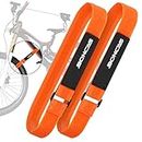 Boncas Adjustable Bike Rack Strap 29.5" Bicycle Wheel Stabilizer Straps with Innovative Gel Grip Keep The Bicycle Wheel from Spinning - Orange 2 Pack