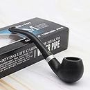 FITUP THE FIRE Durable Wood And Plastic Black Curved Tobacco Cigar Smoke Tube Pipe Smoking Accessories