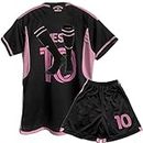 Soccer Jerseys for Kids Boys & Girls Jersey Soccer Youth Pratice Outfits Football Training Uniforms 3 Piece Gift Set (Black1, 6-7 Years)