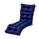 Lounge Chair Cushion, Patio Recliner Chaise Lounge Pads Replacement for Garden Poolside, Inch Thick Indoor Floor Cushion Outdoor Padded Cushion with String Ties (Color : Navy blue)