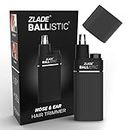 ZLADE Ballistic Men Nose & Ear Hair Trimmer - Aaa Battery Operated Waterproof Trimmer With Protective Cap | Stylish Design | Ideal For Gifting | Black