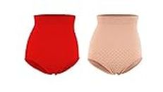 DISOLVE� Tummy Control Shapewear Panties Seamless High Waist Shaper Girdle Smooth Belly Cincher Free Size (28 Till 34) Pack of 2 Assorted Color