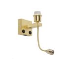 Art deco wall lamp gold with USB and flexarm - Brescia Combi