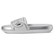 Michael Kors Women's Splash Slide Sport Sandal, Silver, 8