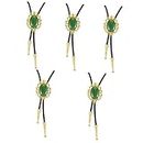 Yardenfun 5pcs Bolo Tie Mens Tie Accesorios Para Mujer Woman Necklace Necklace Decoration Bolo Ties Western Vintage Tie Green Miss Agate Supplies Alloy, Agate Mens Bolo Ties