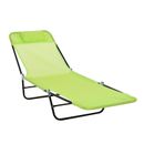 Outdoor Folding Reclining Beach Sun Patio Chaise Lounge Chair Pool Green
